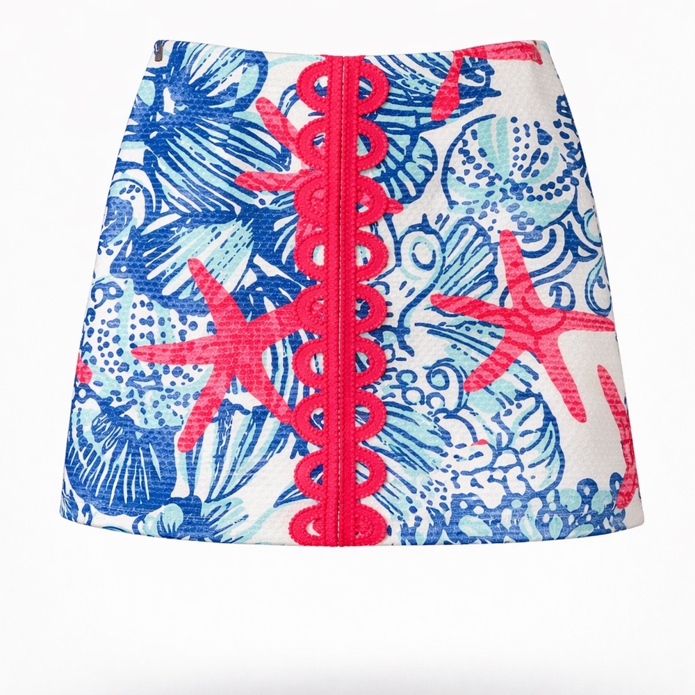Lilly Pulitzer Tate Mini‎ Skirt She She Shells Starfish Print Size 4